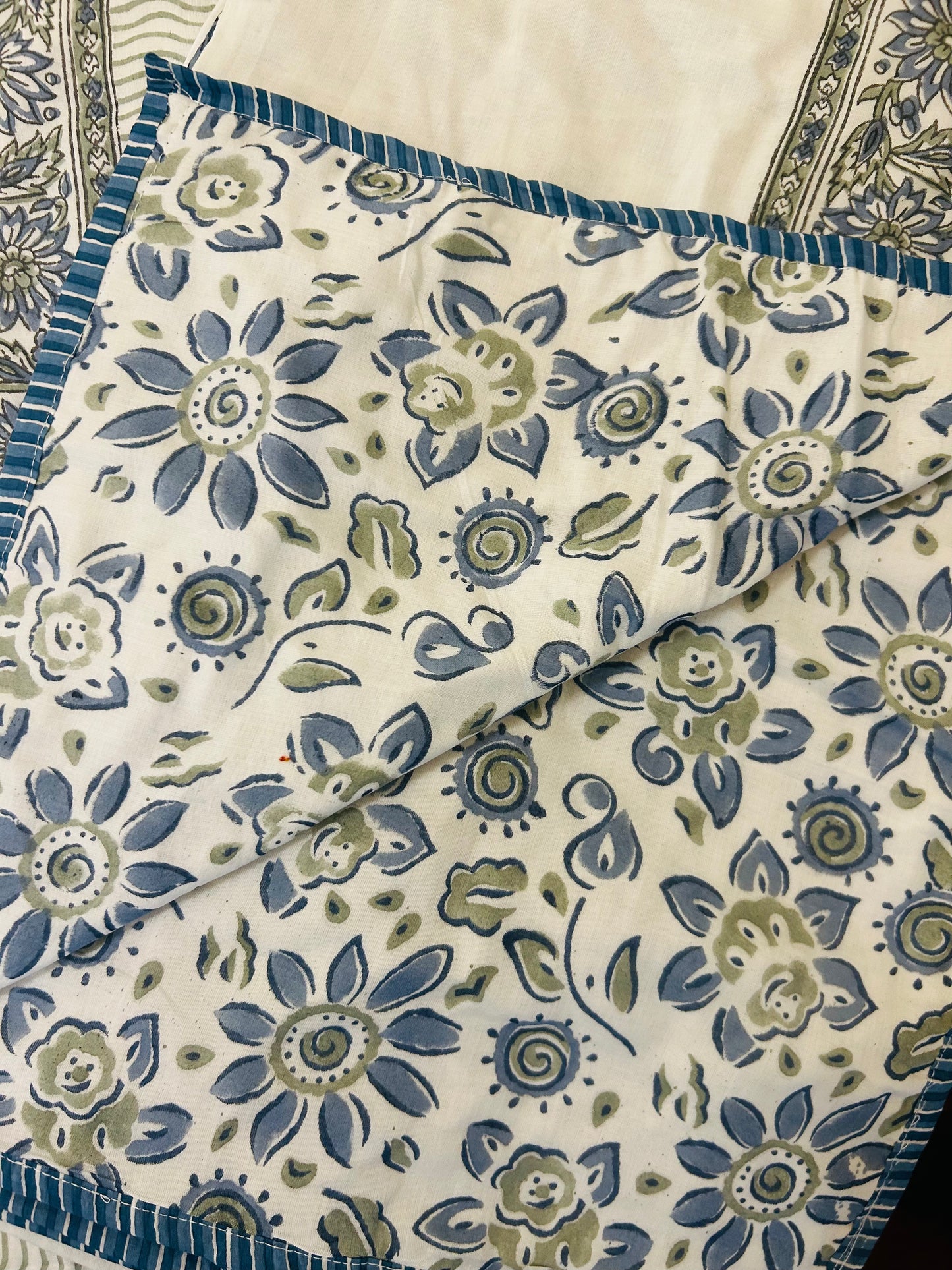 Indigo Blossom Cotton Dohar (Set of 2 Single Bed )