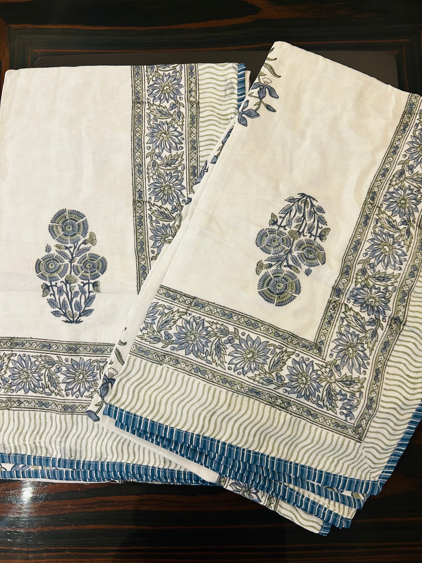 Indigo Blossom Cotton Dohar (Set of 2 Single Bed )