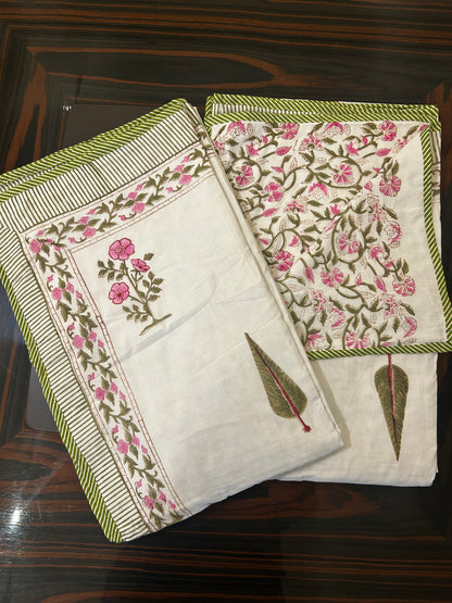 Blush Blossom Reversible Dohar Set (Set of 2)
