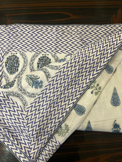 Indigo Meadow Jaipuri Cotton Dohar ( Double Bed)