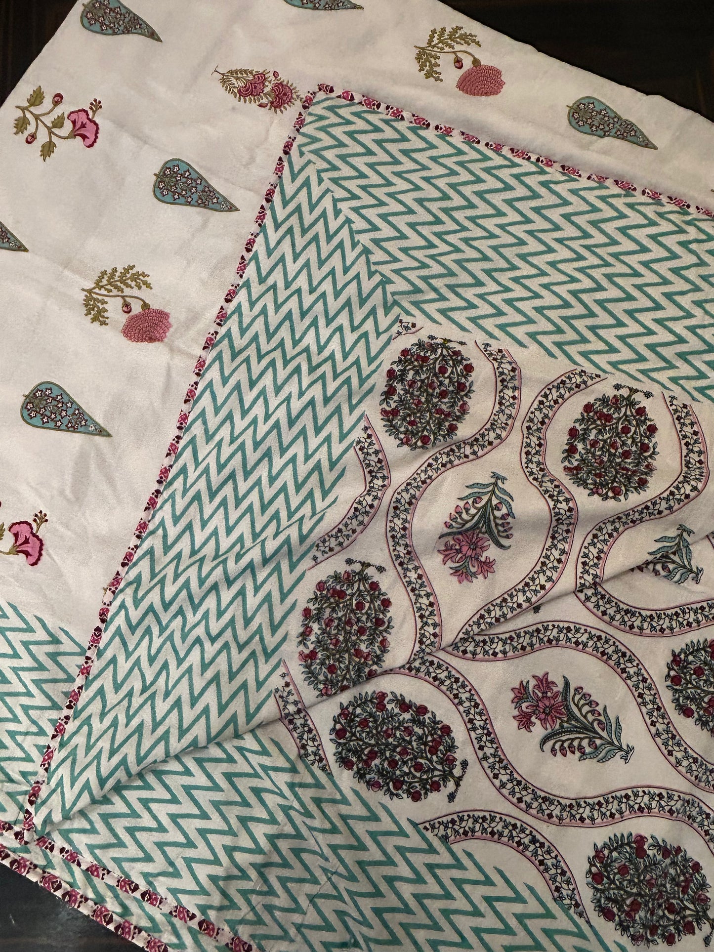 Emerald Buta Jaipuri Cotton Dohar ( Double Bed)