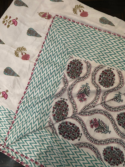 Emerald Buta Jaipuri Cotton Dohar ( Double Bed)