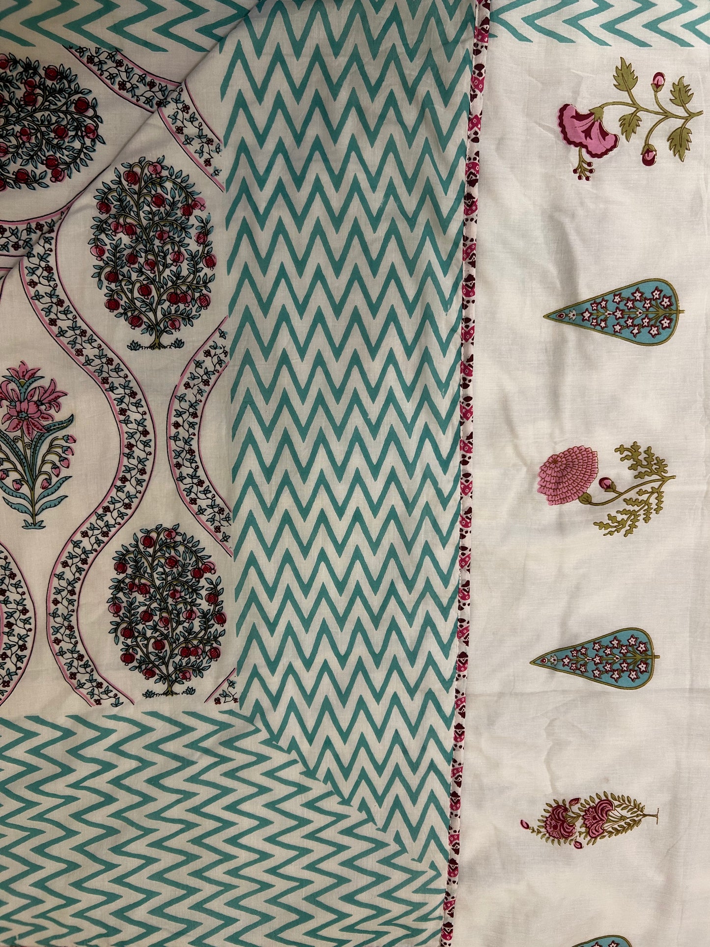 Emerald Buta Jaipuri Cotton Dohar ( Double Bed)