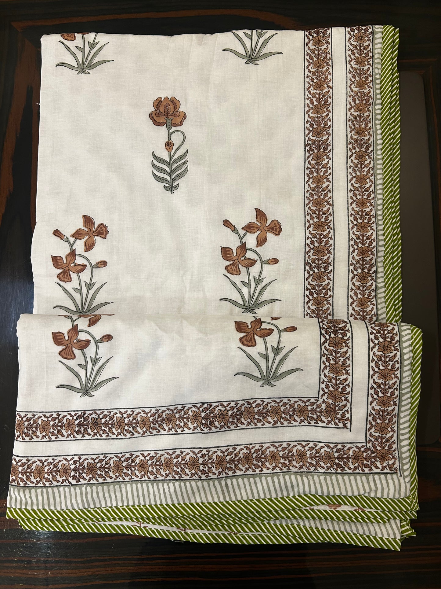 Olive Blossom Jaipuri Cotton Dohar ( Double Bed)