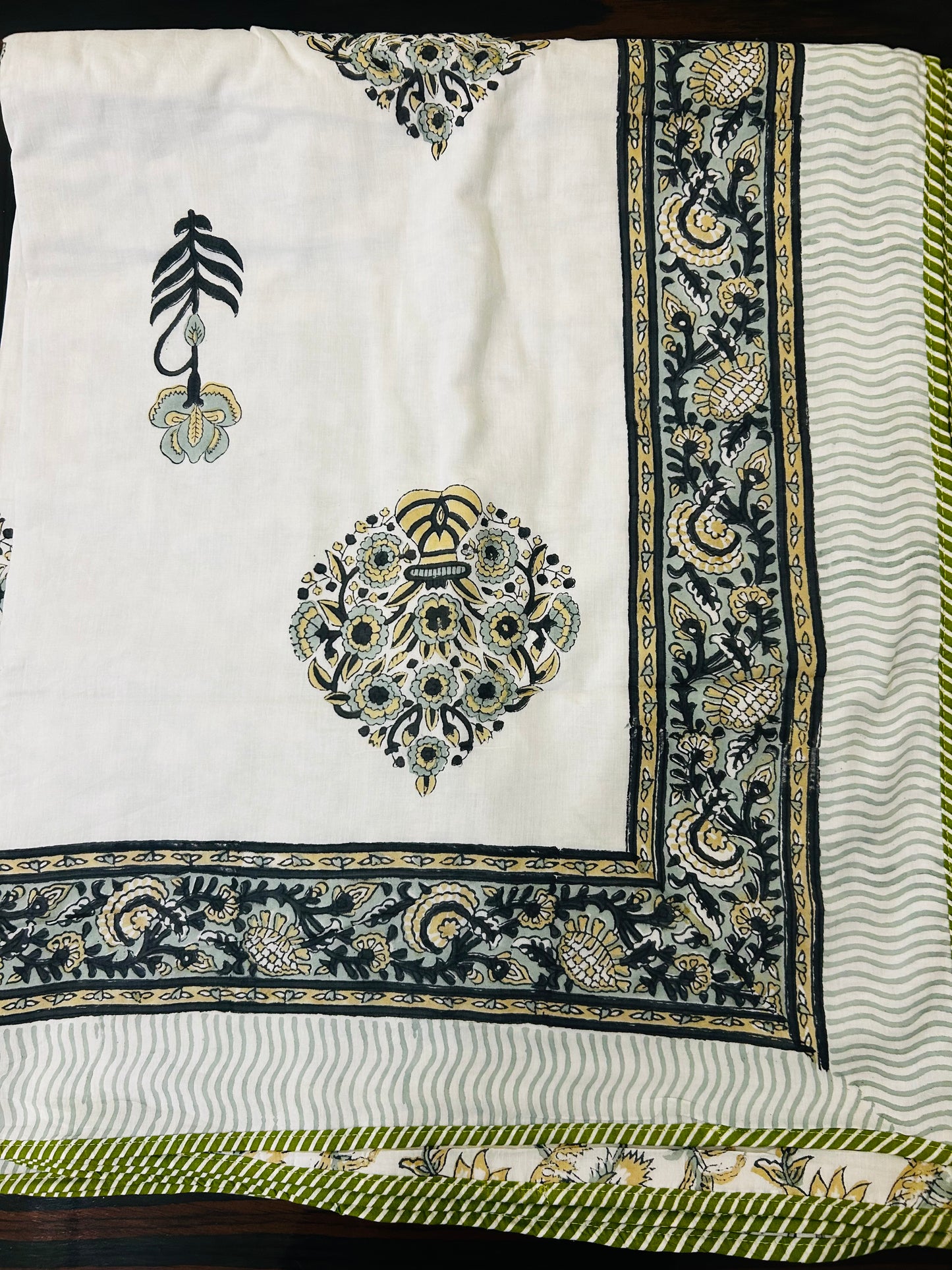 Midnight Bloom Jaipuri Cotton Dohar ( Double Bed)
