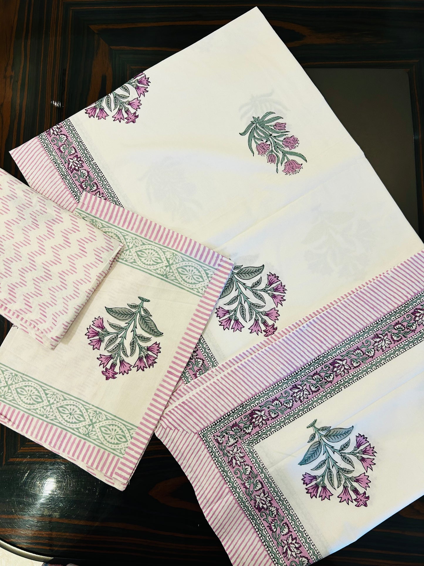 Blush Pink Meadow  Bedsheet Double bed