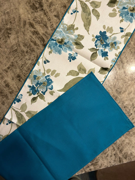 Blue Floral Table Runner