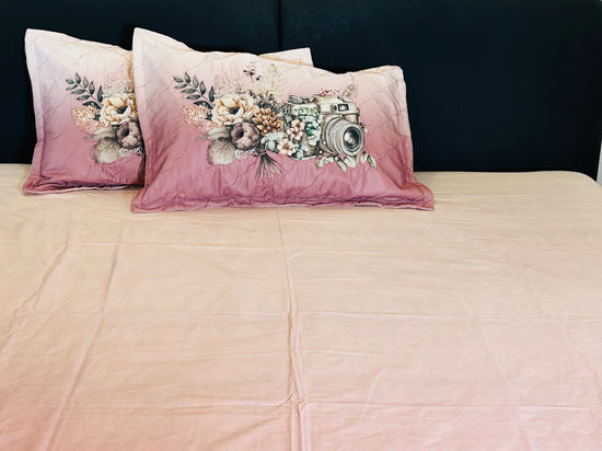 Double Bedsheet:  Cotton Tea Rose and Cream