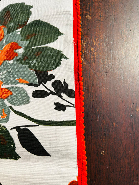 Orange & Green Floral Table Runner