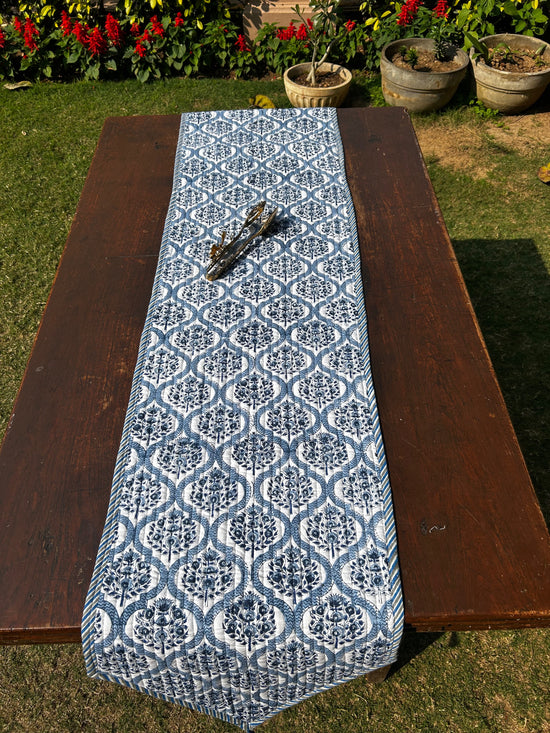 Floral Retreat Table Runner ( Indigo)