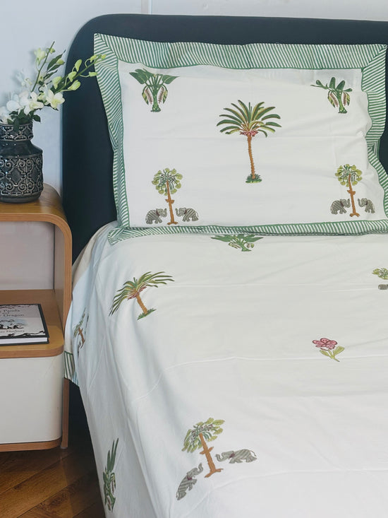 Elephant Palm Paradise Bedsheet