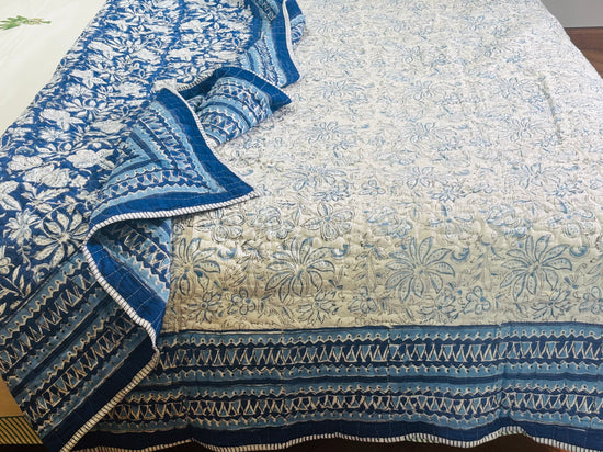 Indigo Floral  Quilt