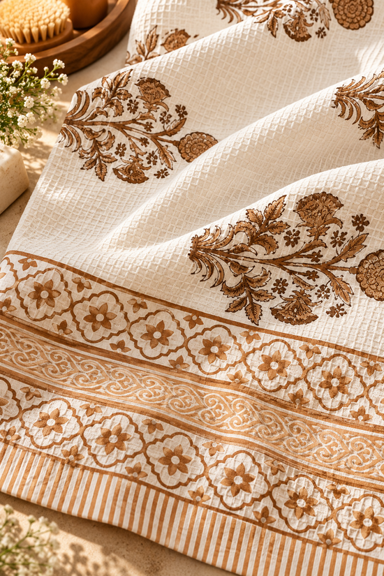 Mitti Mahal Waffle Cotton Bath Towel