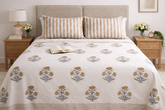 Sunehri Bloom Bedsheet