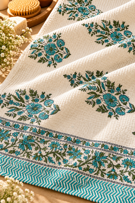 Neelam Vatika Waffle Cotton Bath Towel