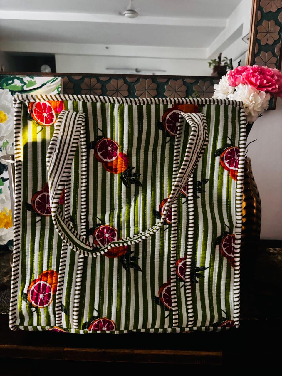 Zest Stripe Tote Bag