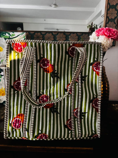 Zest Stripe Tote Bag