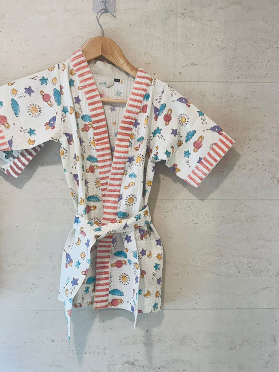 Cloud  & Stars Kids Bath Robe (2-4 year old)