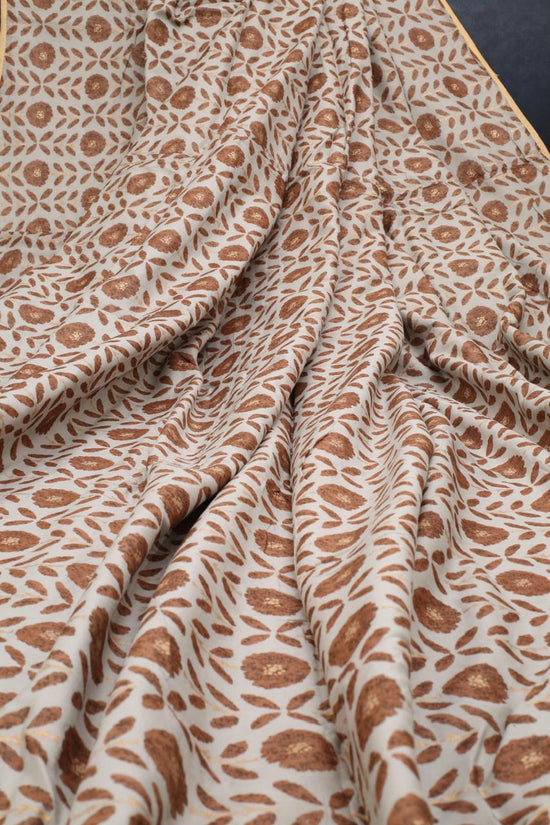 Grey & Brown Floral Prints Dohar (Double Bed)