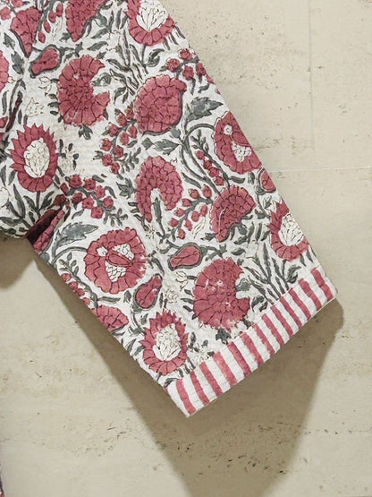Rosé Garden Waffle Cotton Bath Robe