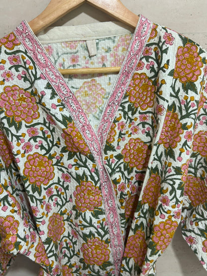 Marigold Bloom Waffle Bath Robe