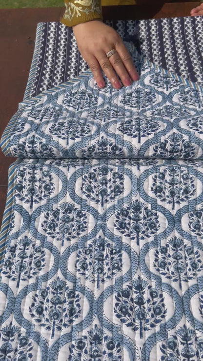 Floral Retreat Table Runner ( Indigo)