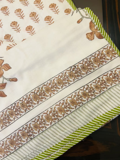Olive Blossom Jaipuri Cotton Dohar ( Double Bed)