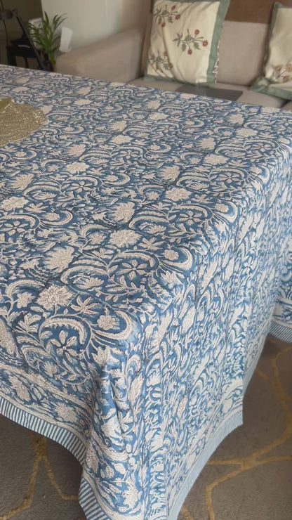 Blue Blossom Table Cover