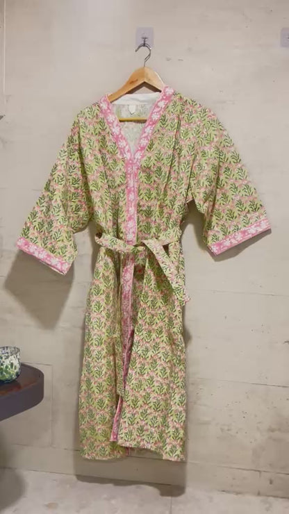 Blush Meadow Waffle Bath Robe