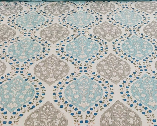 Geometrical Patterned Handblock Bedsheet Super king Size